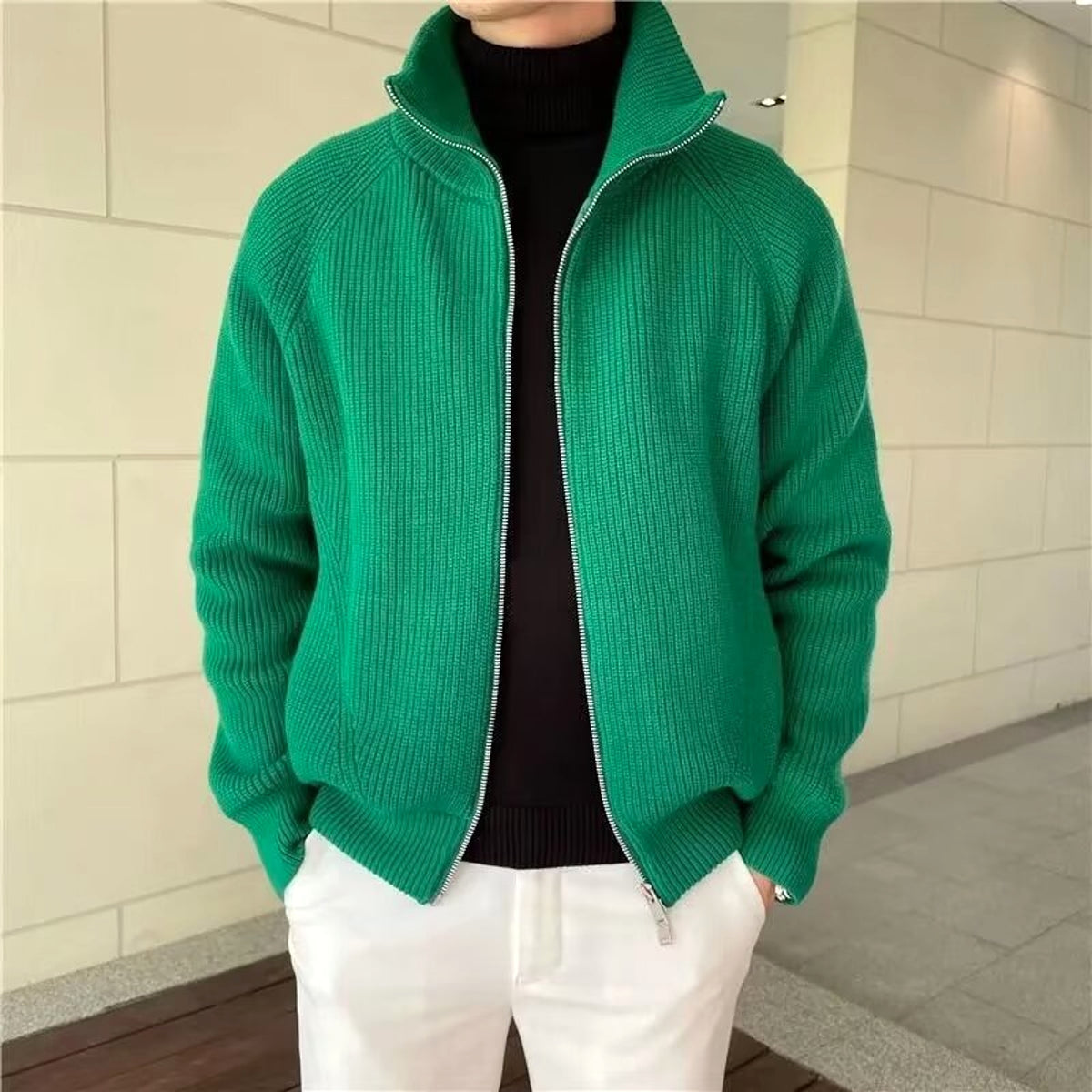 Rabbit Fur Modal Men's Cardigan - enhanced image 7