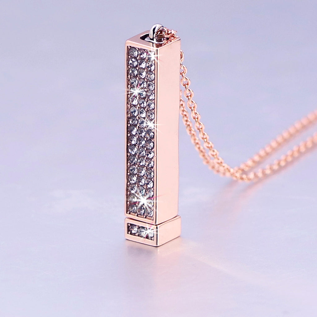 Retractable Three-dimensional Rod Pendant DIY Customized Name Diamond Necklace - enhanced image 7