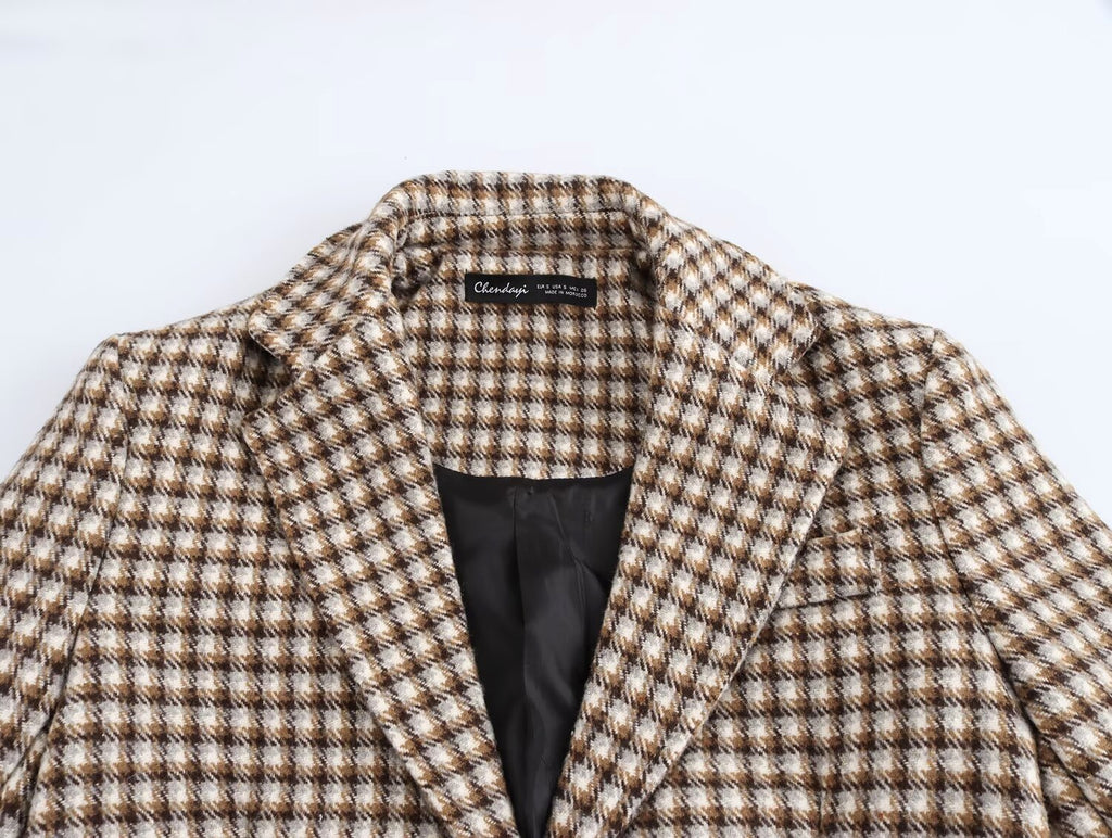 Retro Plaid Wool Look Coat – 25 Edition - enhanced image 7
