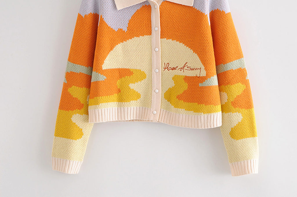 Retro sweater cardigan women knitwear - enhanced image 7