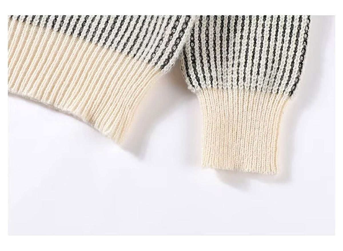 Round Neck Striped Sweater For Men - enhanced image 7