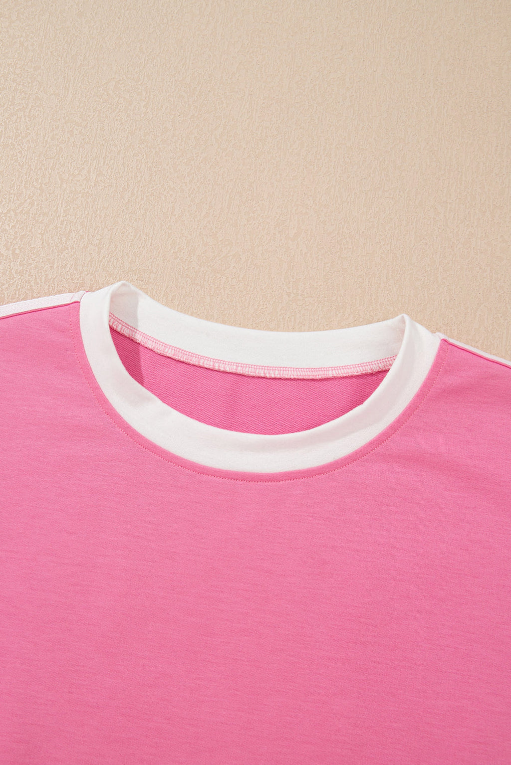 Sachet Pink Varsity Stripe Detail Casual Tee and Pants Leisure 2pcs Set - enhanced image 7