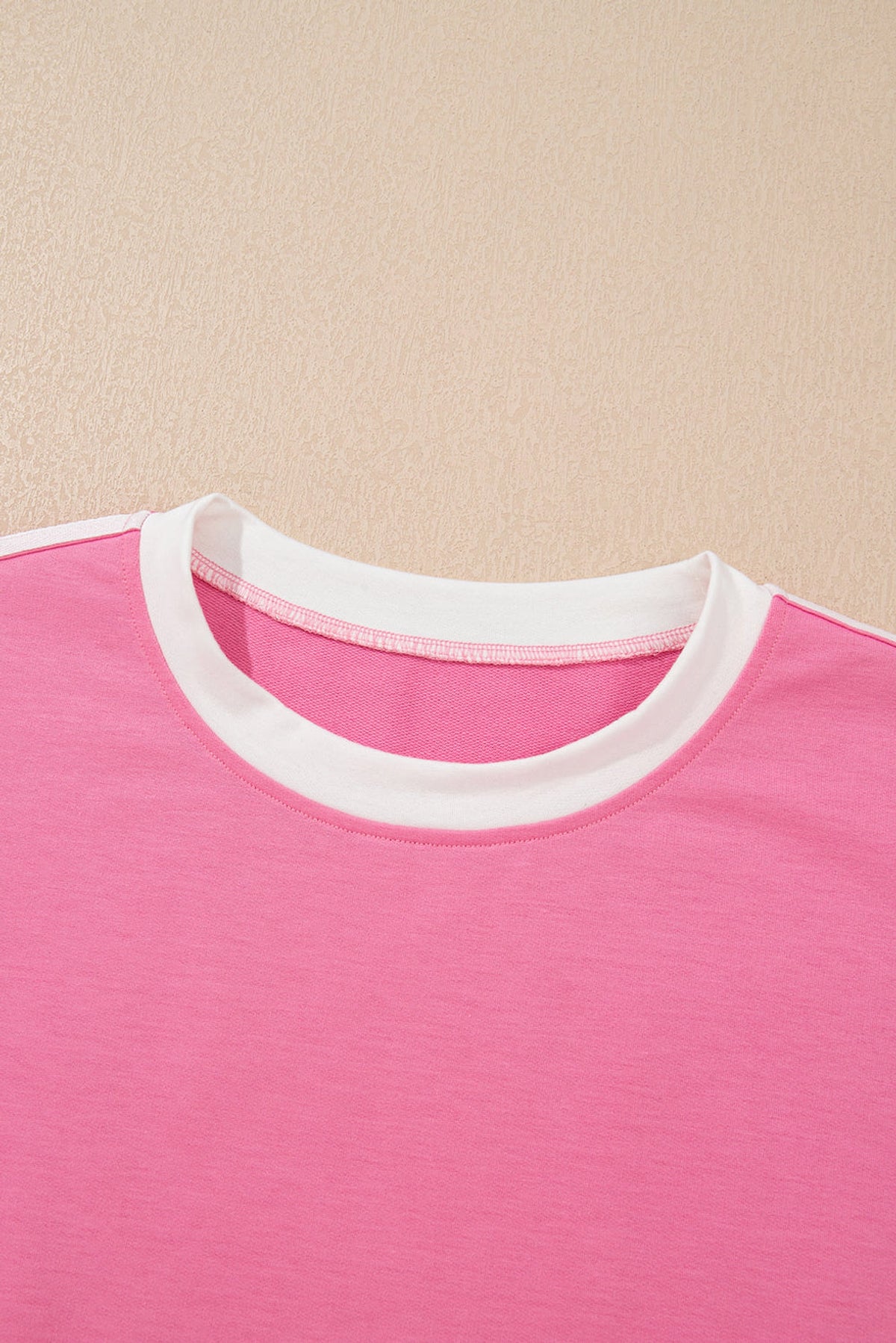 Sachet Pink Varsity Stripe Detail Casual Tee and Pants Leisure 2pcs Set - enhanced image 7