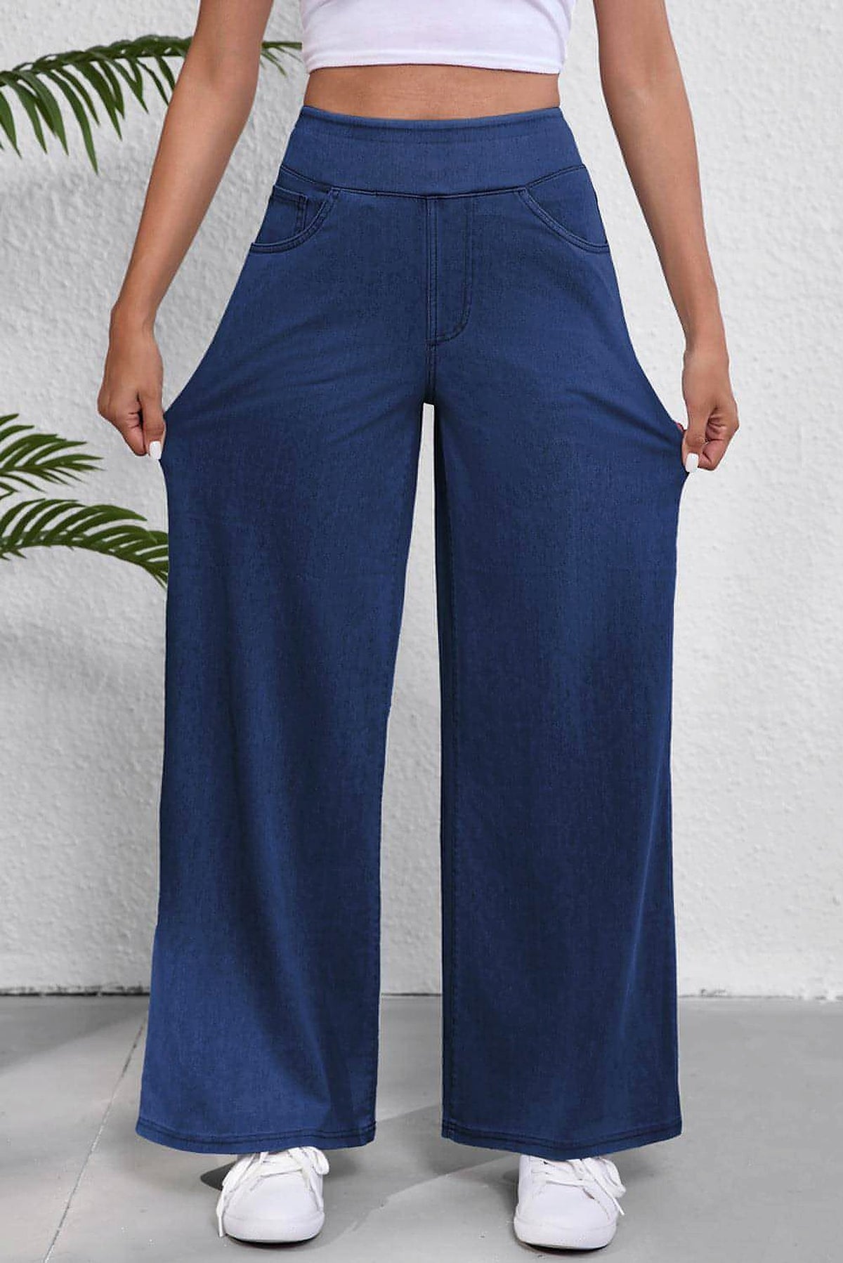Sail Blue Medium Wash Straight Leg Loose Casual Jeans - enhanced image 7