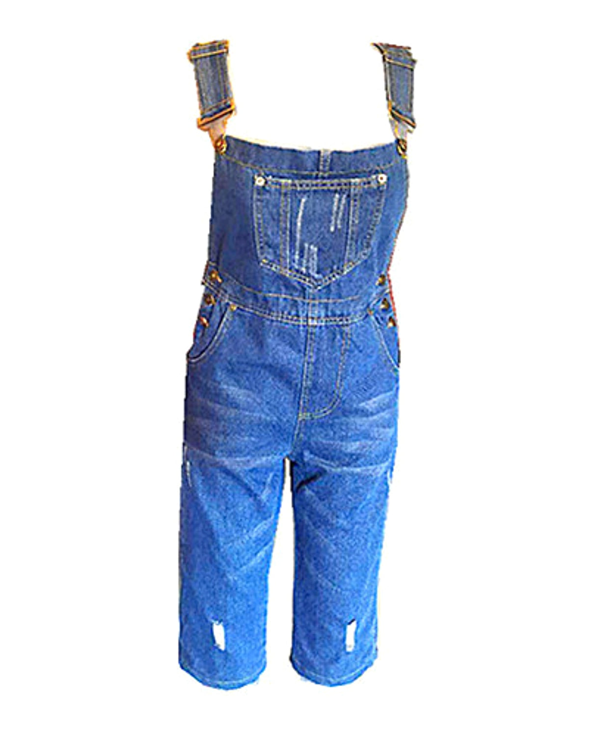 Shredded denim jumpsuit overalls - enhanced image 7