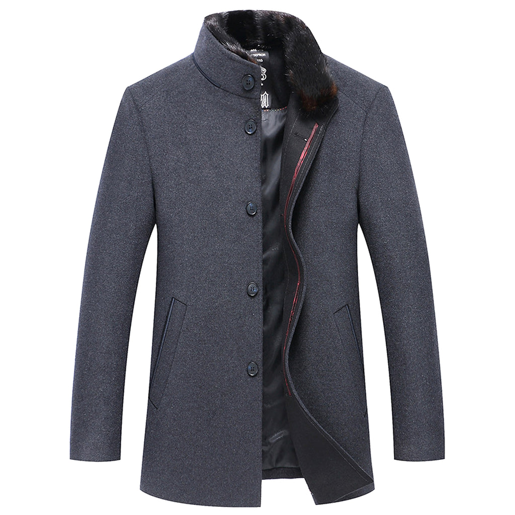 NordWool™ – Minimalist Stand Collar Wool Coat - enhanced image 7