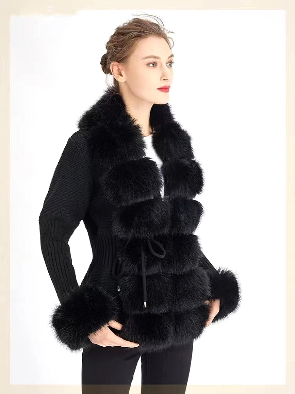 Placket Cuff Detachable Women's Jacket - enhanced image 7