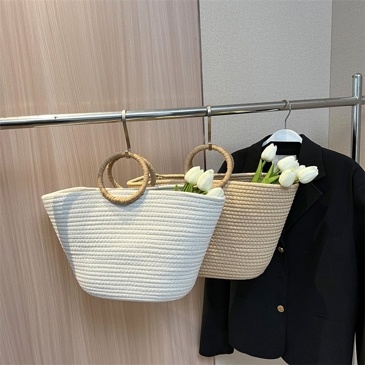 SolunaWeave™ – Beachline Square Straw Tote - enhanced image 7