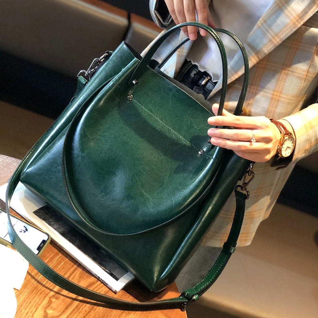 SolunaWeave™ – Heritage Luxe Leather Tote - enhanced image 7