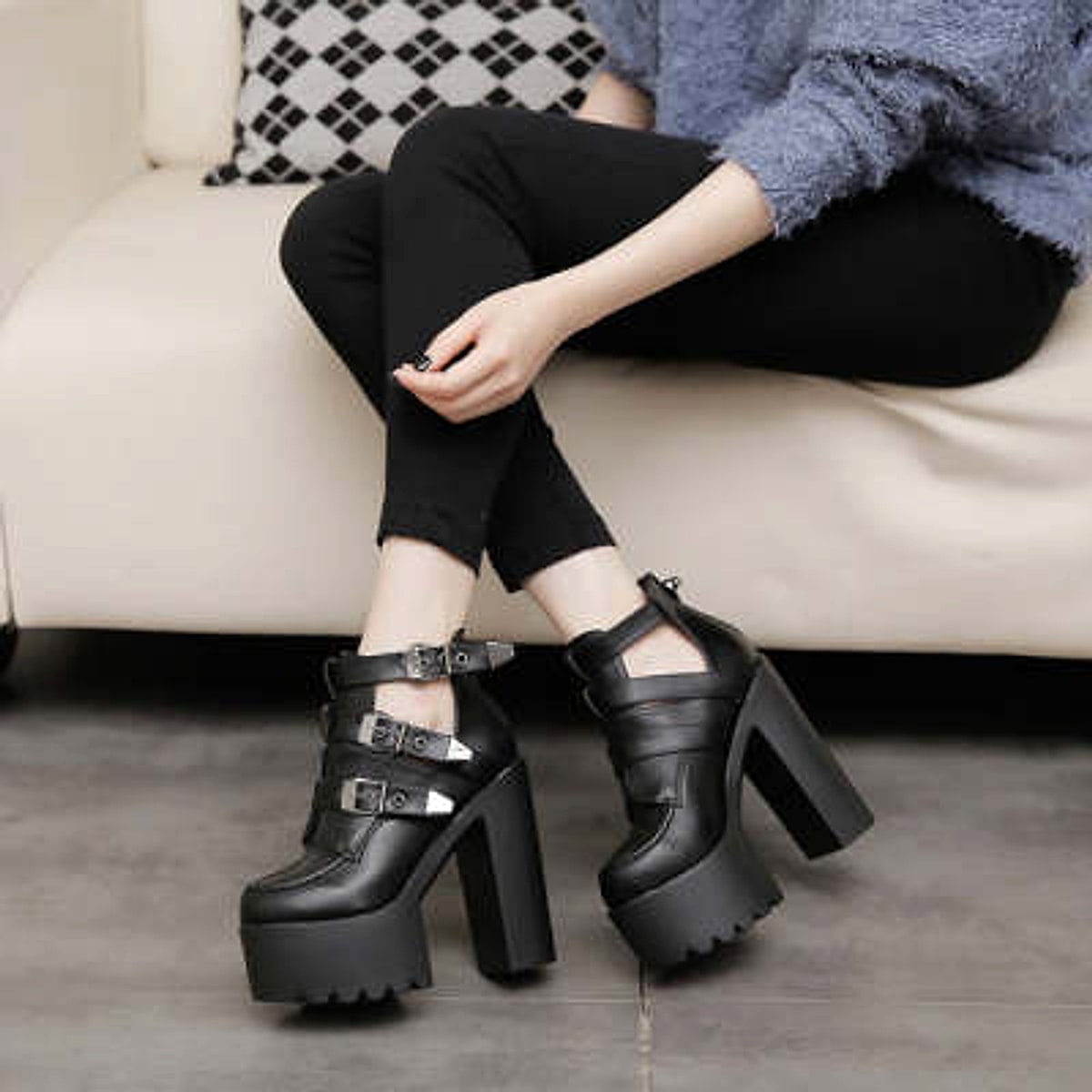 Spring Chunky Heel High Boots Shoe Women - enhanced image 7