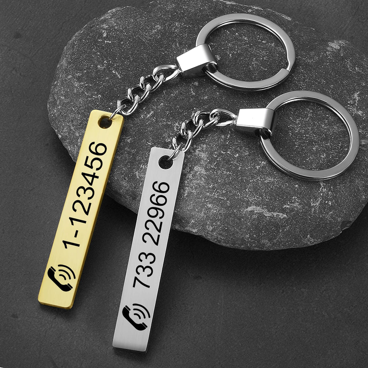 Personalized Stainless Steel Keychain – Custom Engraved Metal Tag - enhanced image 7