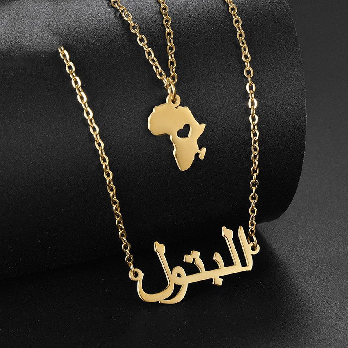 Stainless Steel DIY Arabic Name Necklace Personality - enhanced image 7