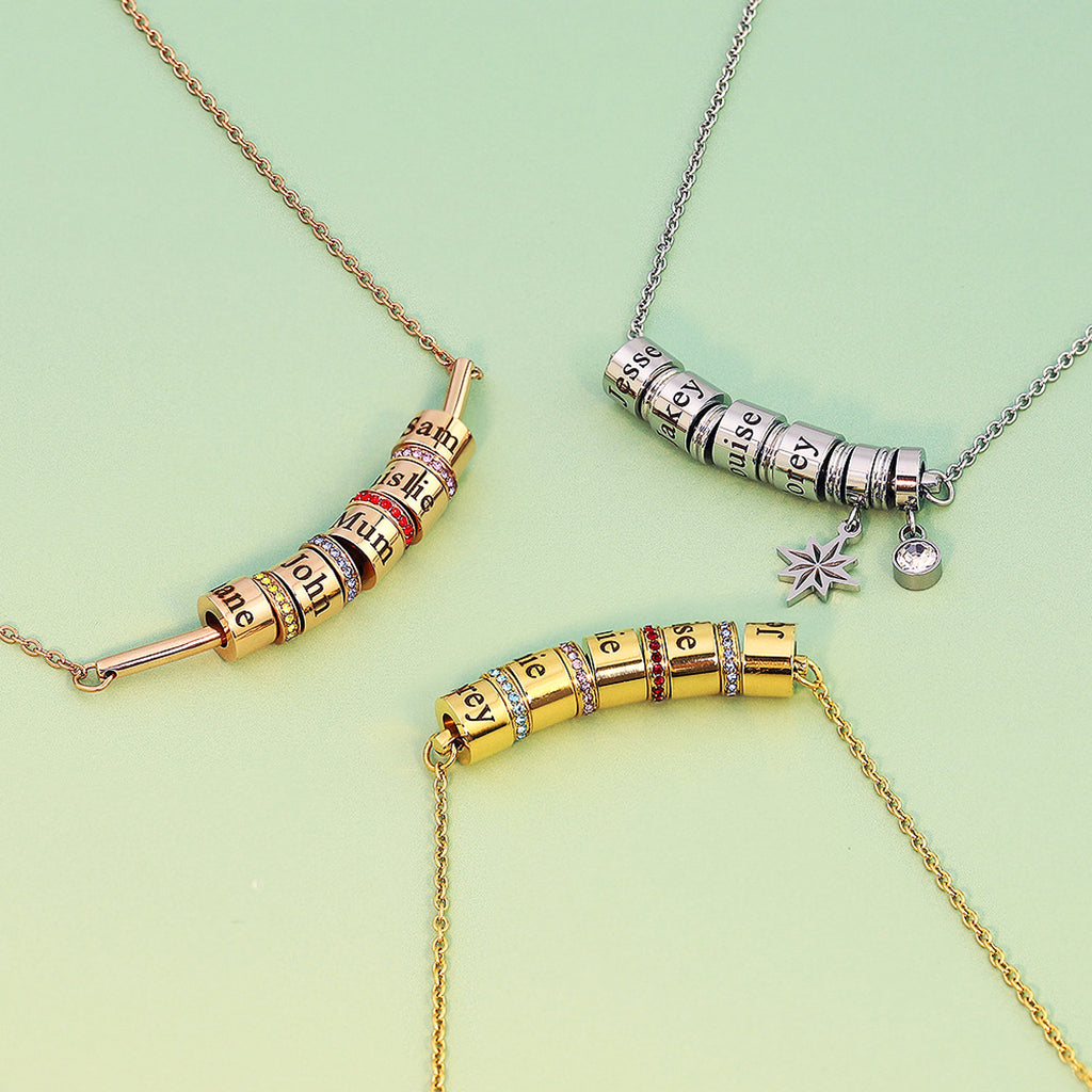 Stainless Steel Necklace With Diamond Custom Lettering Clavicle Chain - enhanced image 7
