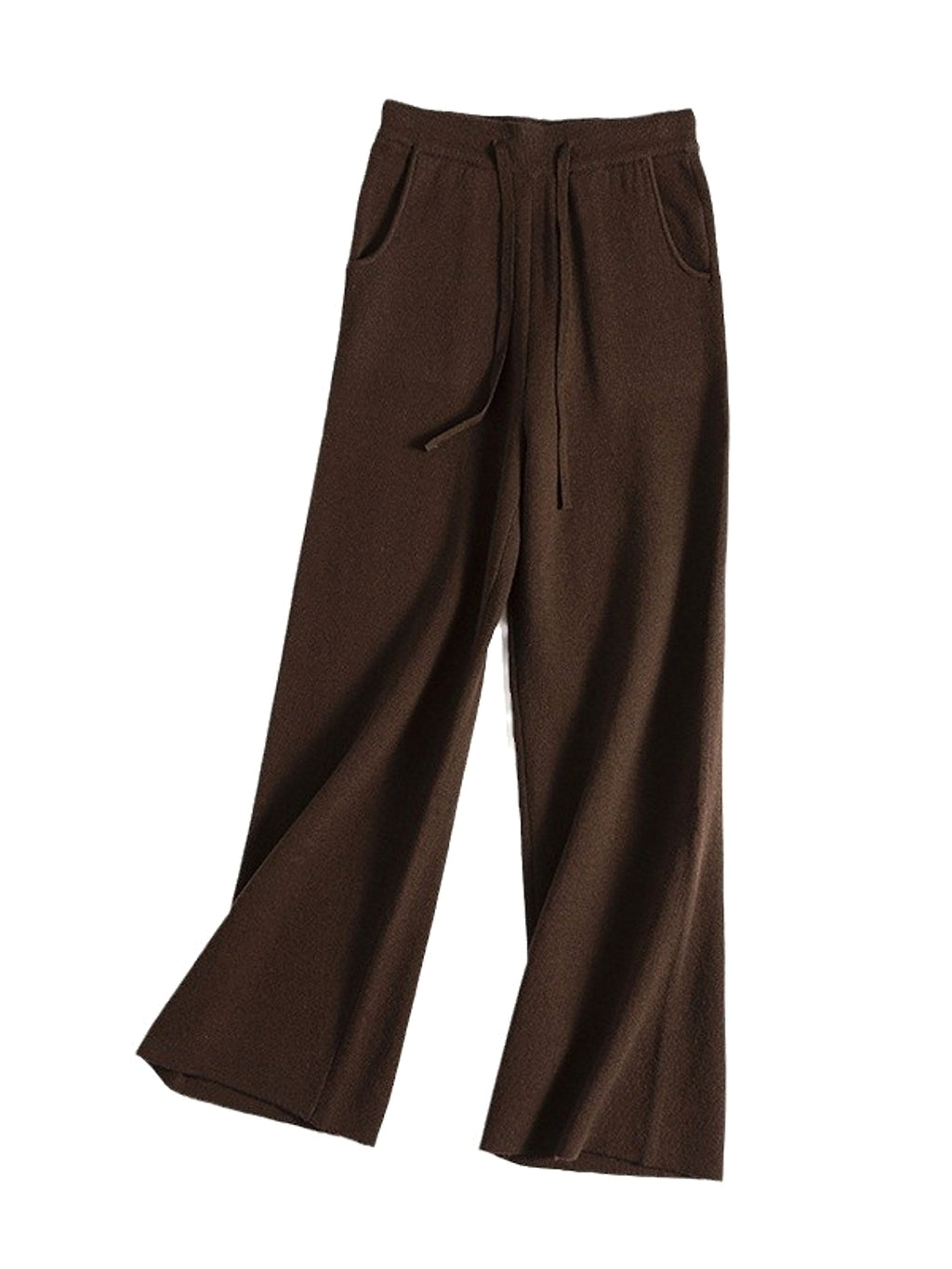 Thick Version Soft Glutinous Wool Drawstring High Waist Straight Wide Leg Pants - enhanced image 7