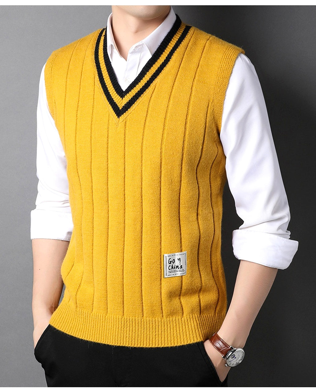 Vest Men's Sleeveless Thermal Sweater - enhanced image 7