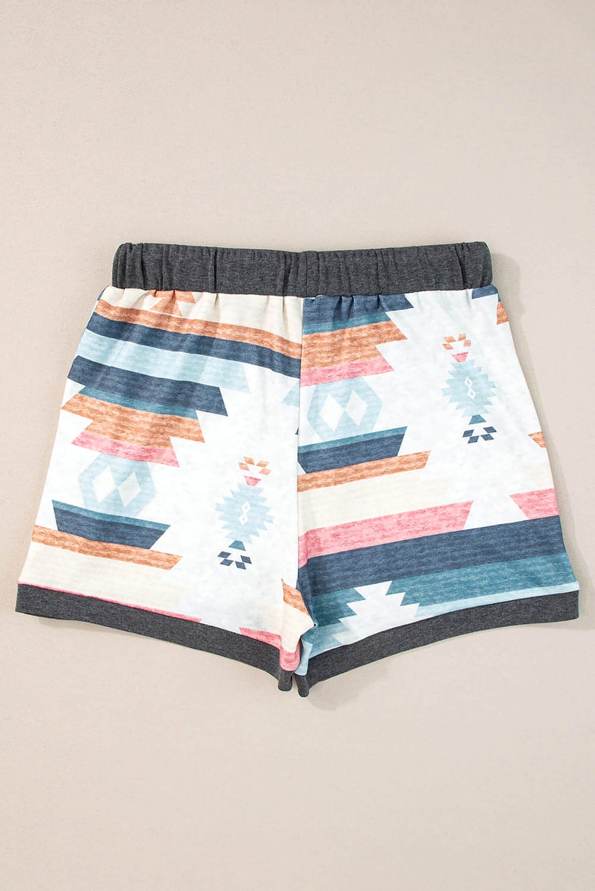 White Aztec Print Drawstring Waist Casual Shorts - enhanced image 7