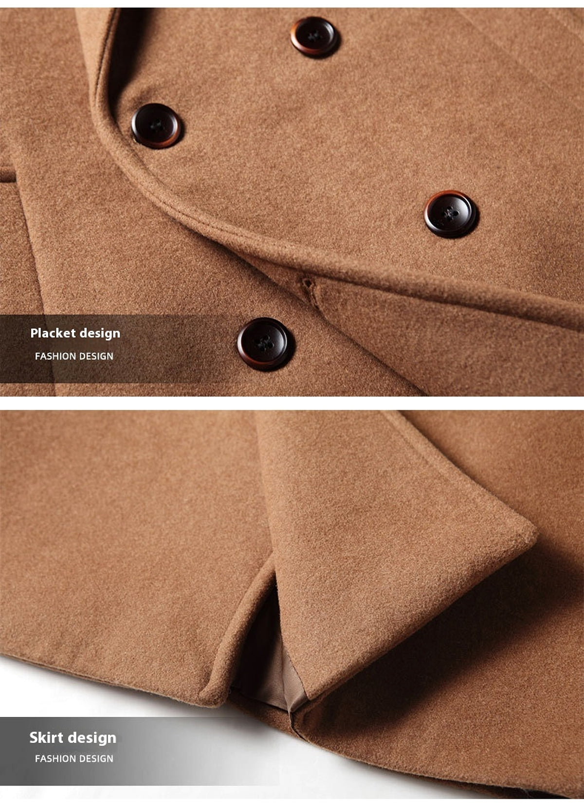White Duck Down Liner Warm Woolen Coat - enhanced image 7