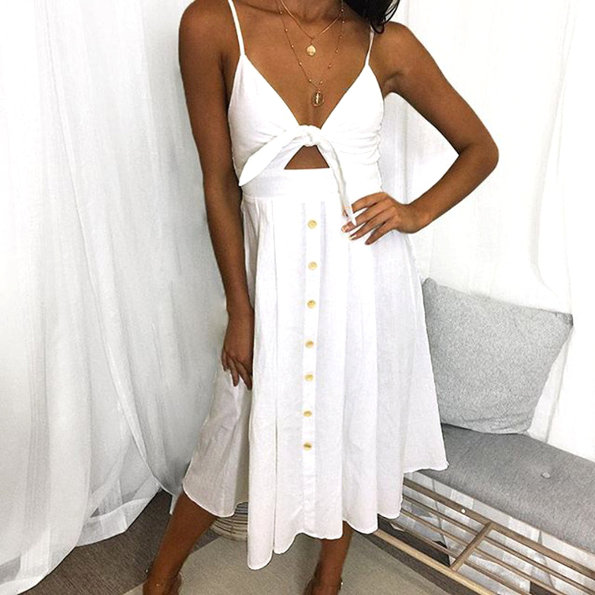 Women Summer Dresses Sleeveless Backless Strap Long Close-fitting Sheath Female Party Evening Dresses Vestidos - enhanced image 7