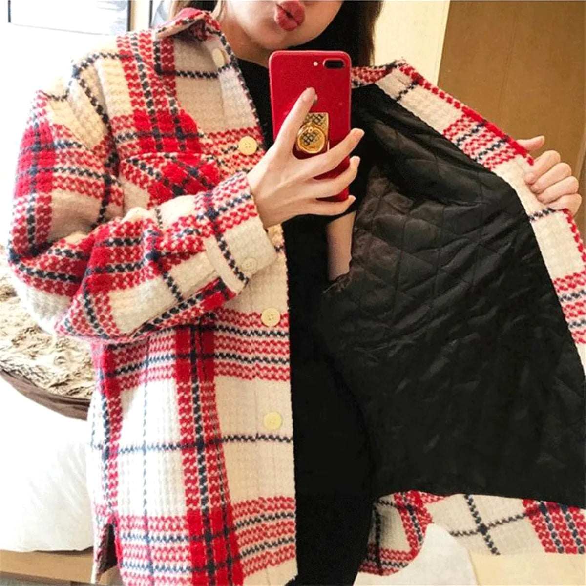A1. Women's Autumn And Winter Woolen Coat - enhanced image 7