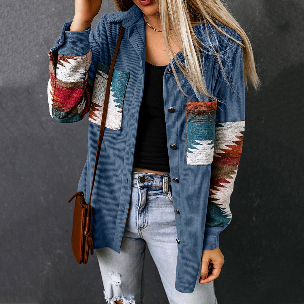 Women's Corduroy Casual Cardigan Coat Jacket - enhanced image 7