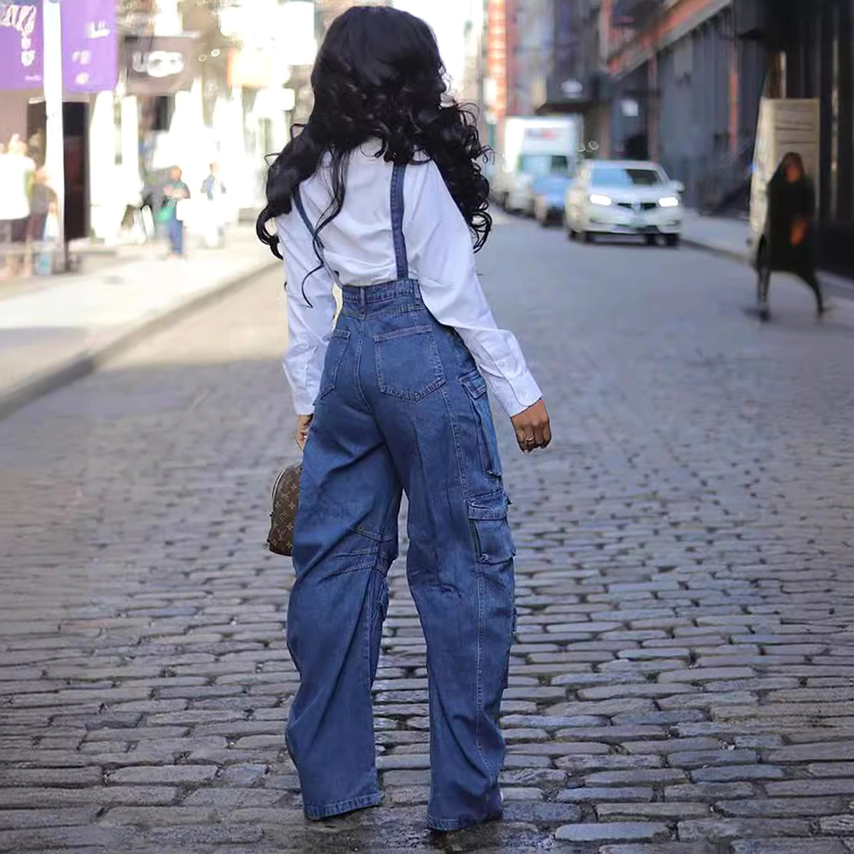Women's Fashion Loose Denim Jumpsuit - enhanced image 7