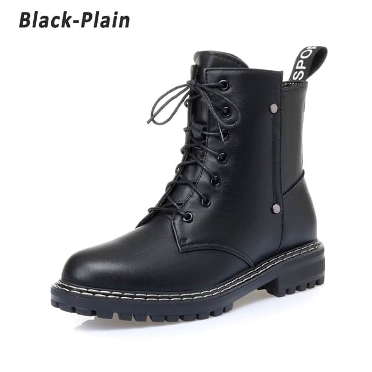 Women's mid-heel platform leather short boots - enhanced image 7