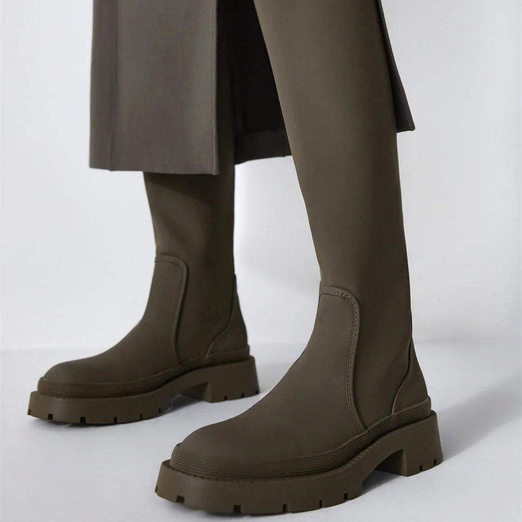 Women's Round Head Slim But Knee-high Martin Boots - enhanced image 7