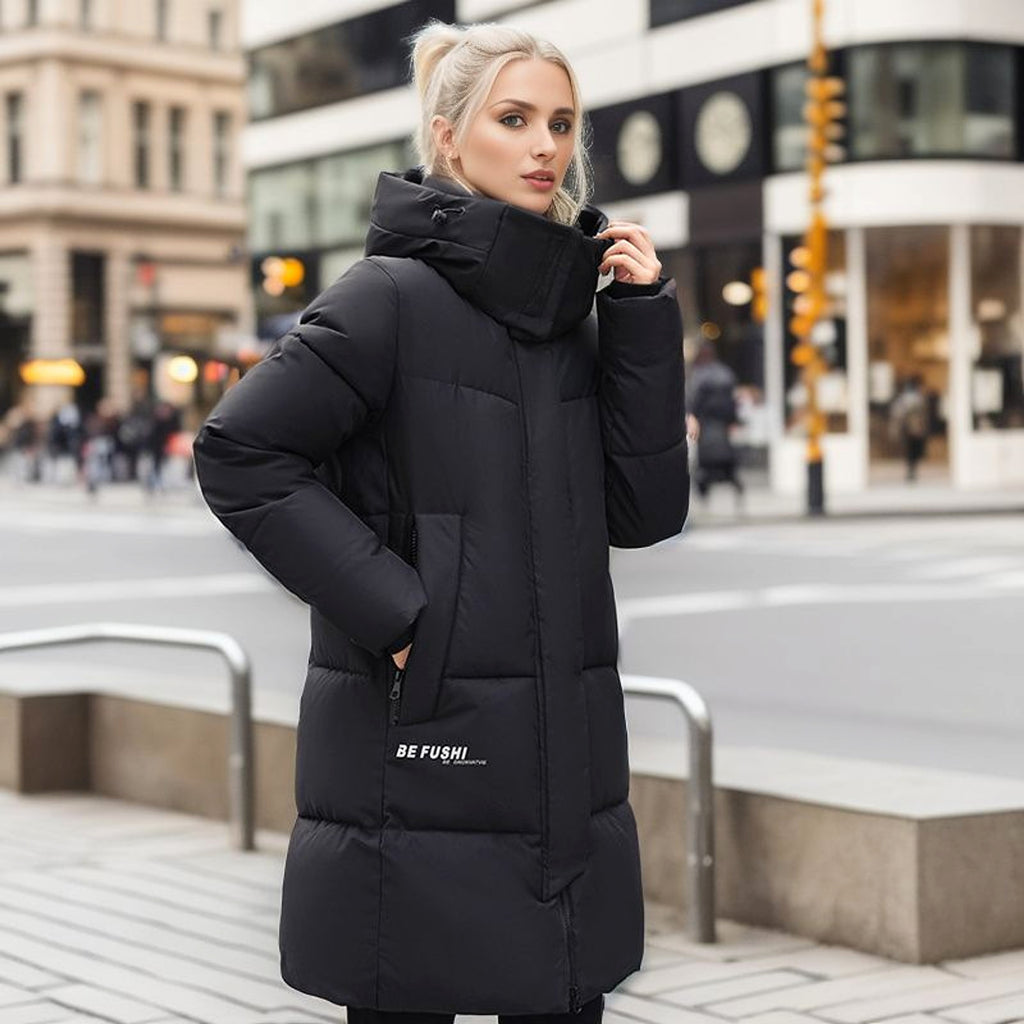 A1. Women's Simple Thickened Cotton Padded Coat Jacket - enhanced image 7