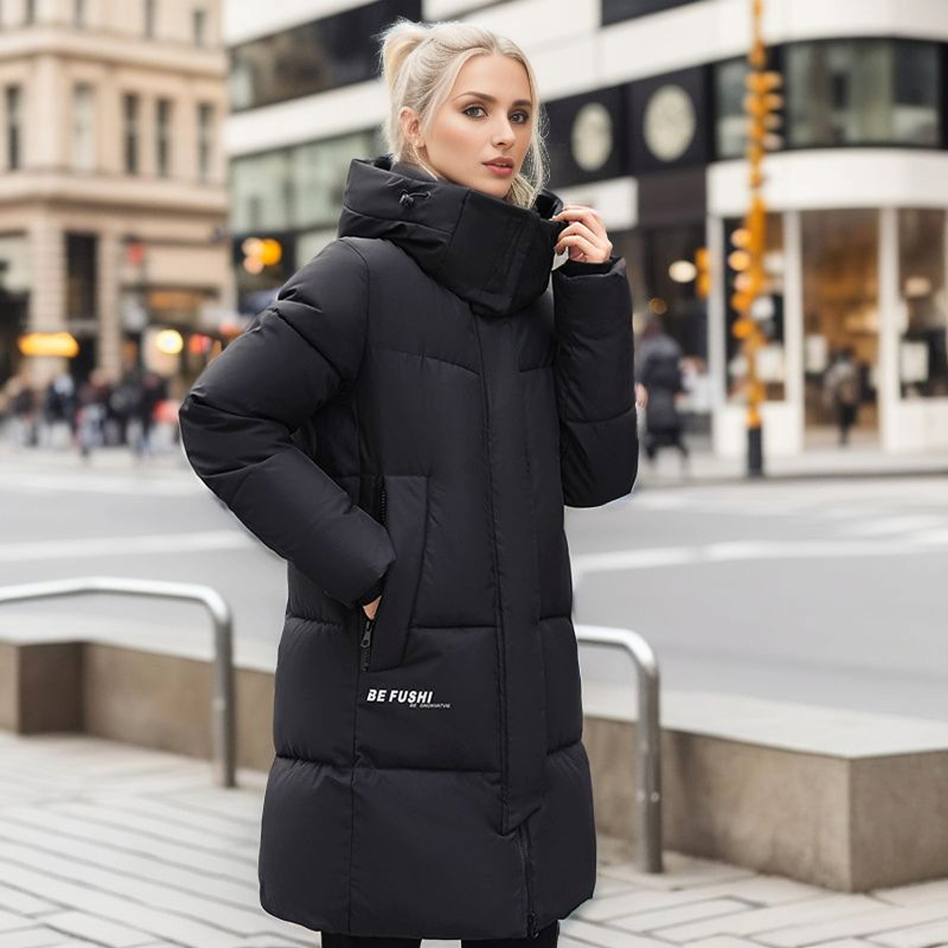 A1. Women's Simple Thickened Cotton Padded Coat Jacket - enhanced image 7