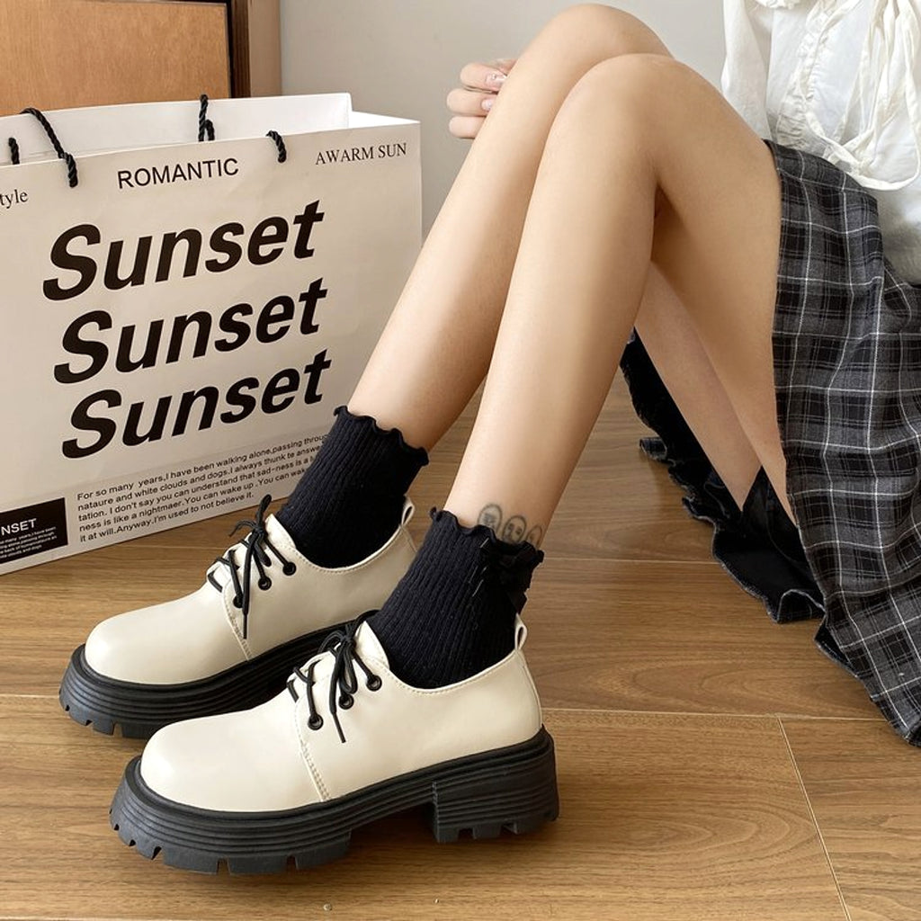 MonoBold™ – Thick Sole Vintage Leather Oxfords - enhanced image 7