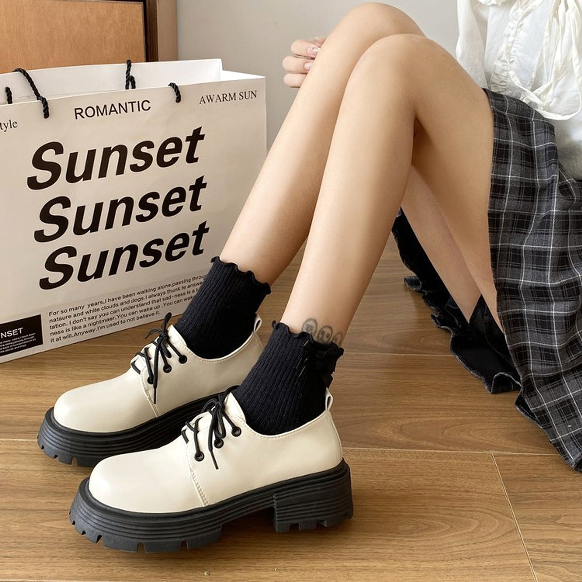 MonoBold™ – Thick Sole Vintage Leather Oxfords - enhanced image 7