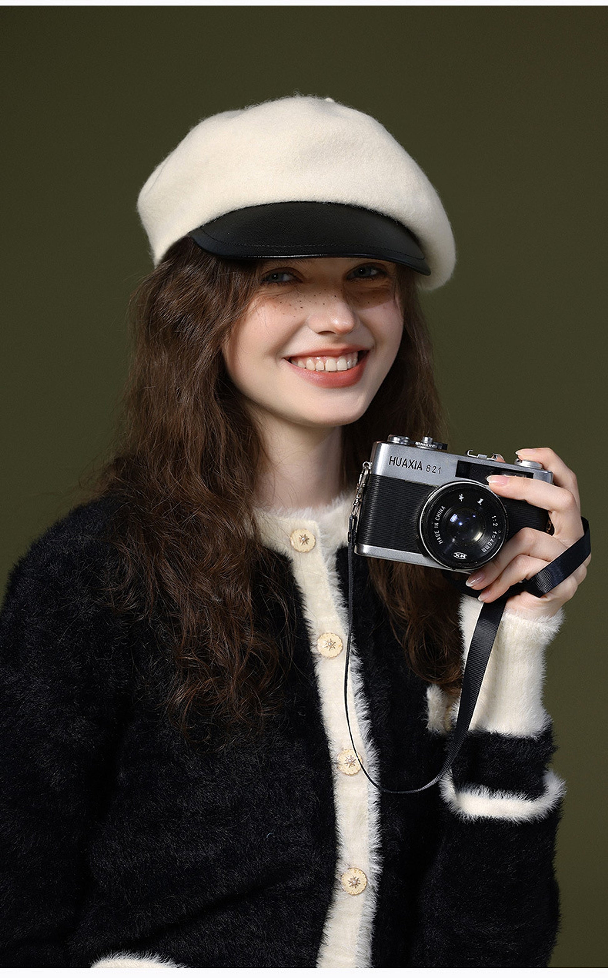 Wool Blended Women's Windproof And Warm Vintage Painter Hat Beret - enhanced image 7