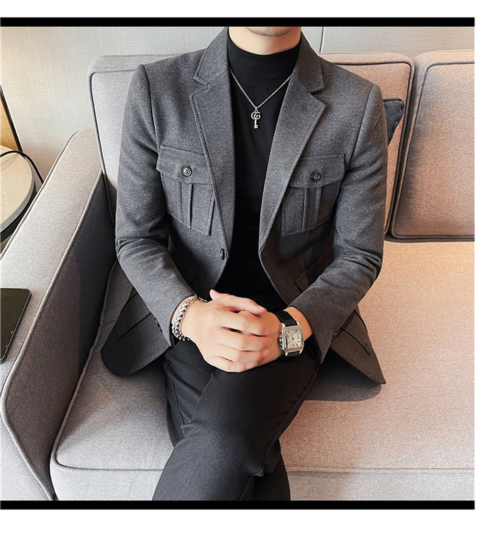 Woolen Suit Men's Single-breasted Suit Jacket - enhanced image 7