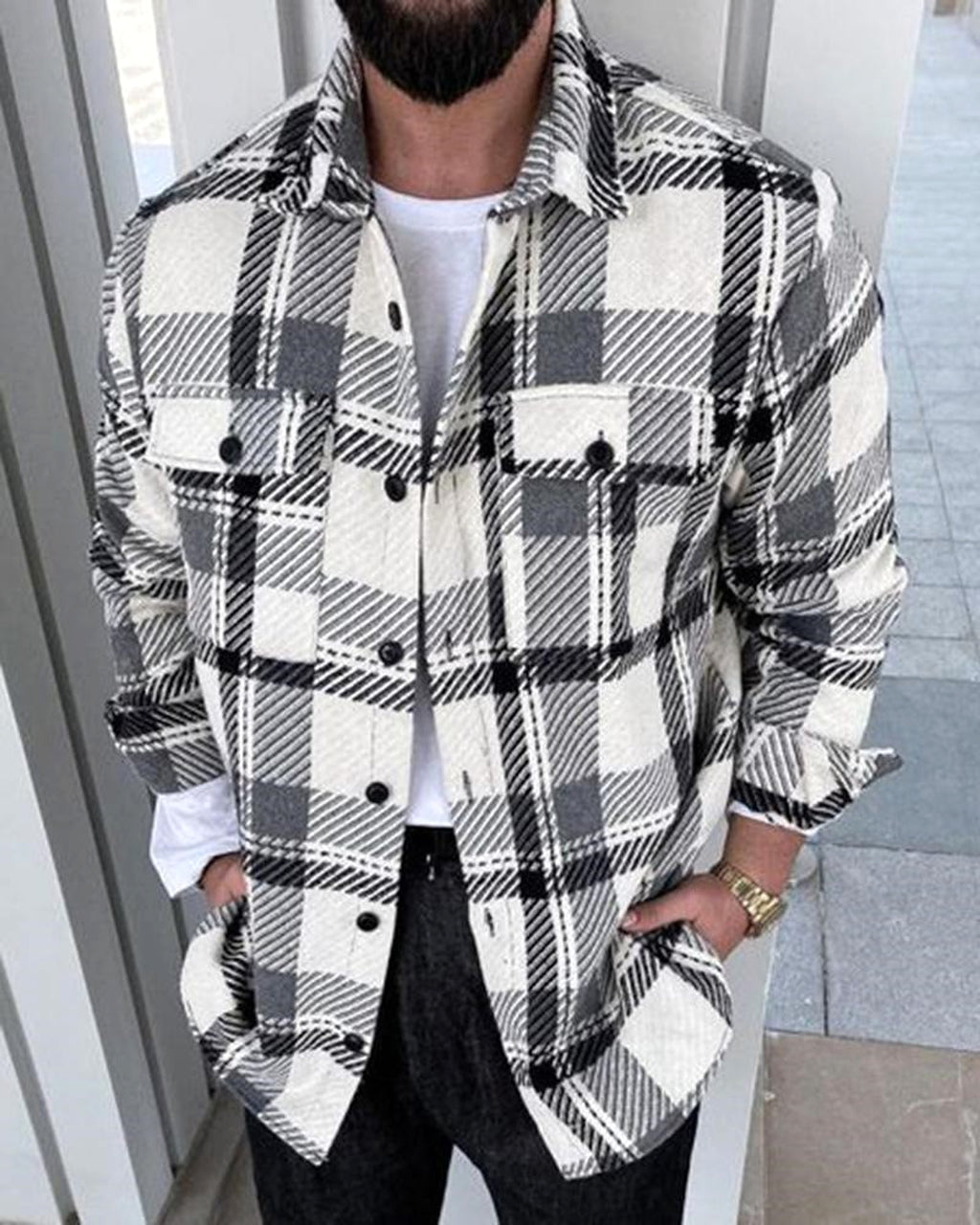 Youth Lapels Fashion Printed Jacket Men - enhanced image 7