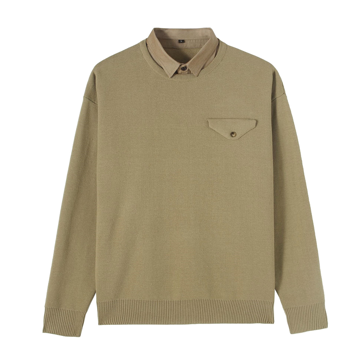 Youth Simple Everyday Fake Pocket Decorated Sweater Men - enhanced image 7