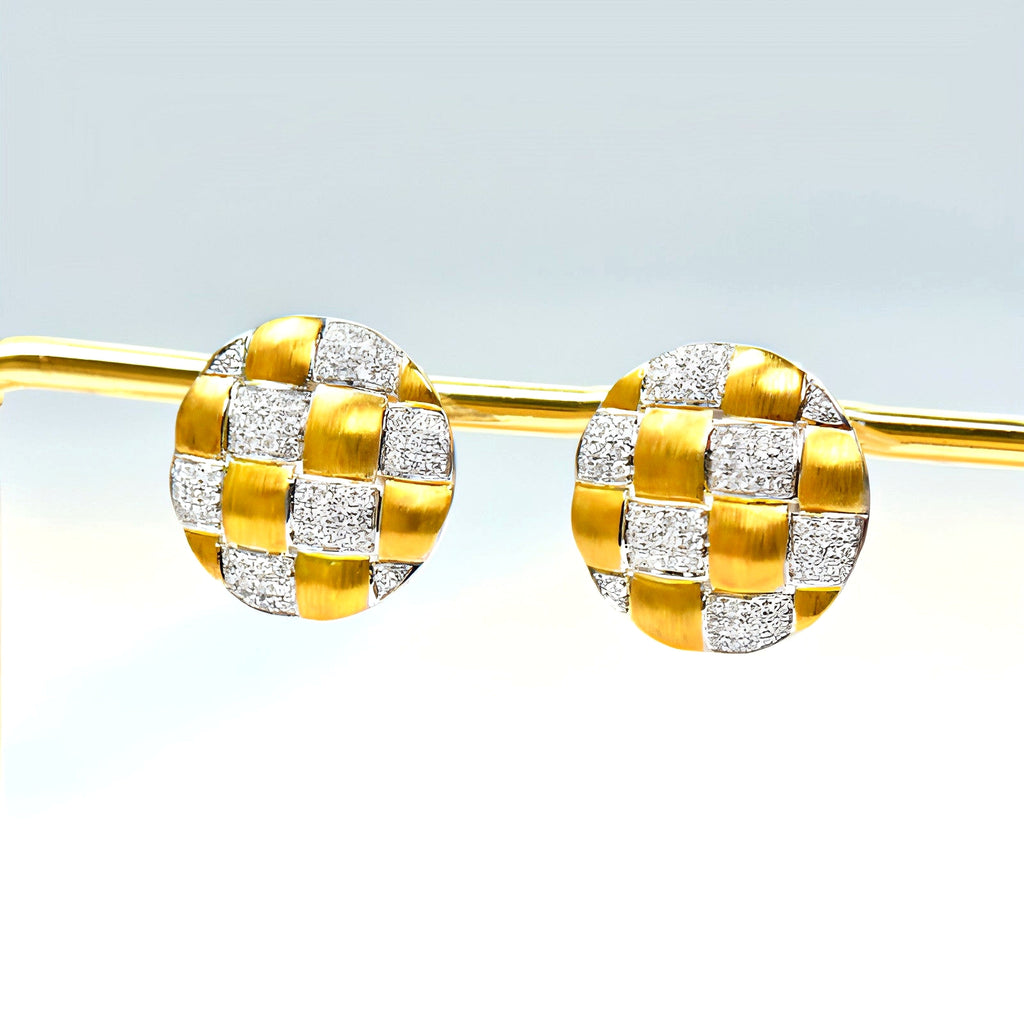 18K Gold Diamond Braided Craft Earrings – Stylish & Unique - enhanced image 8