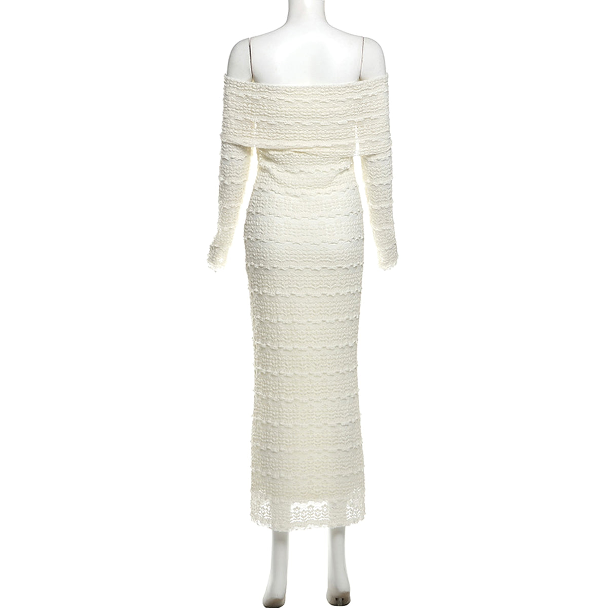 25 Edition – Elegant Off-Shoulder Lace Maxi Dress (Socialite Style) - enhanced image 8