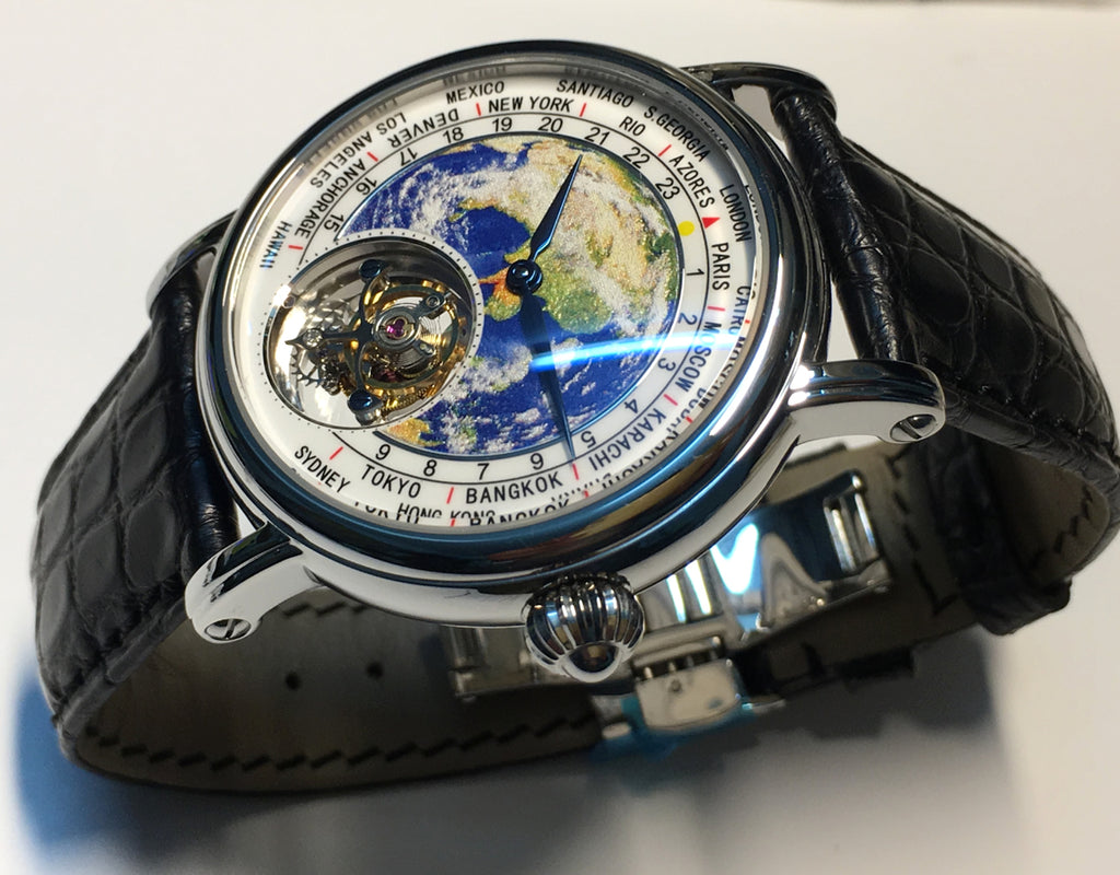 3D Globe Tourbillon Round Watch Fashion - enhanced image 8