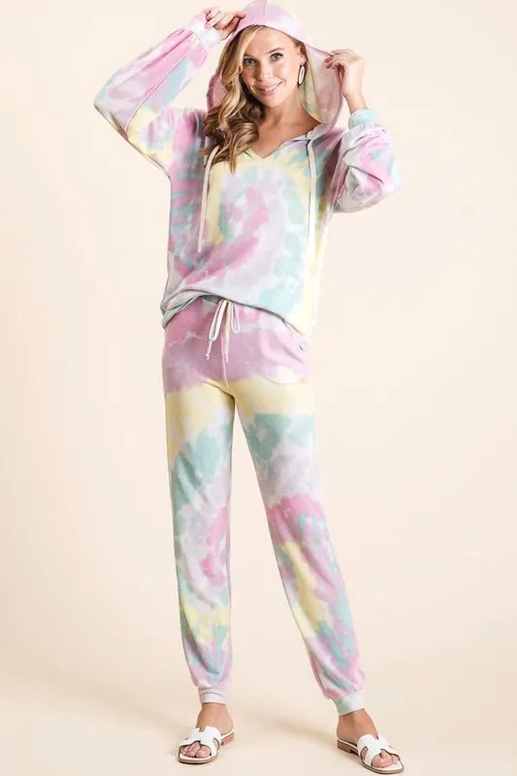 BiBi Tie Dye French Terry Casual Pants - enhanced image 8