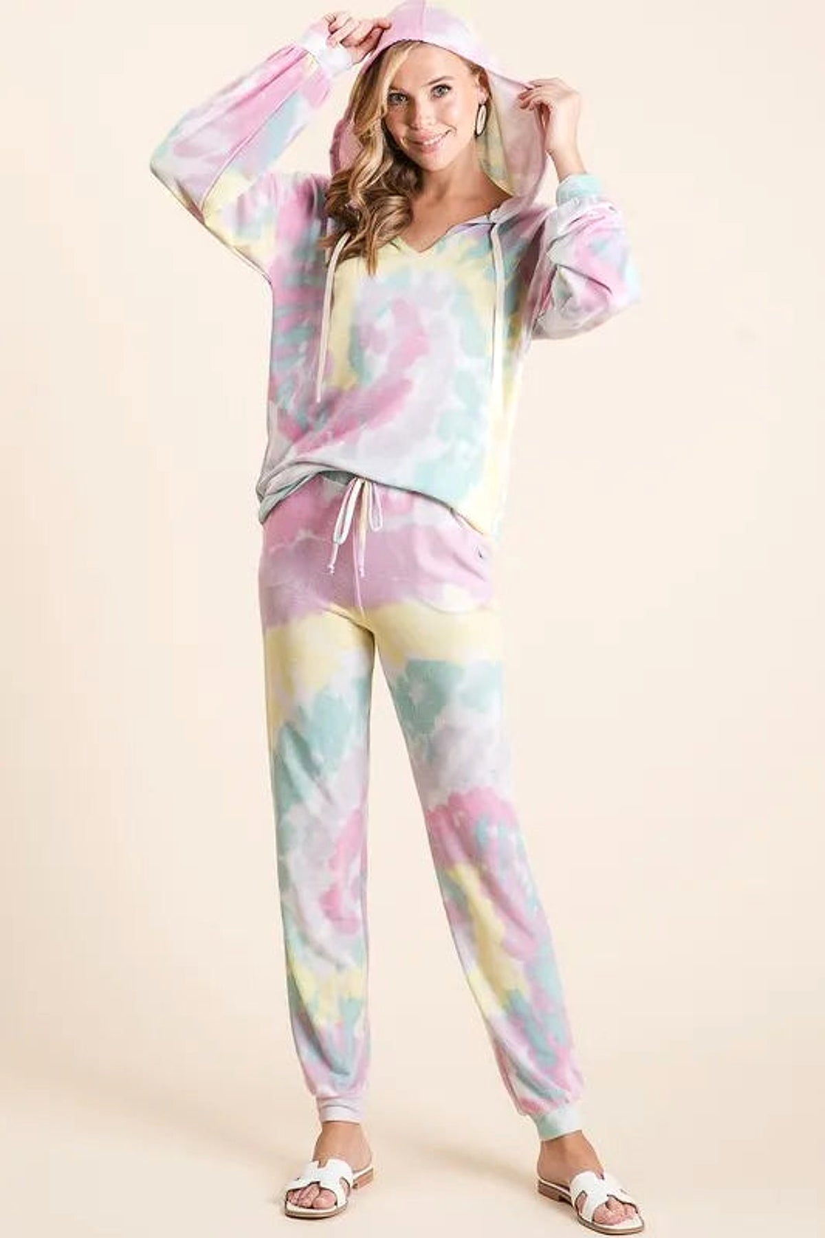 BiBi Tie Dye French Terry Casual Pants - enhanced image 8
