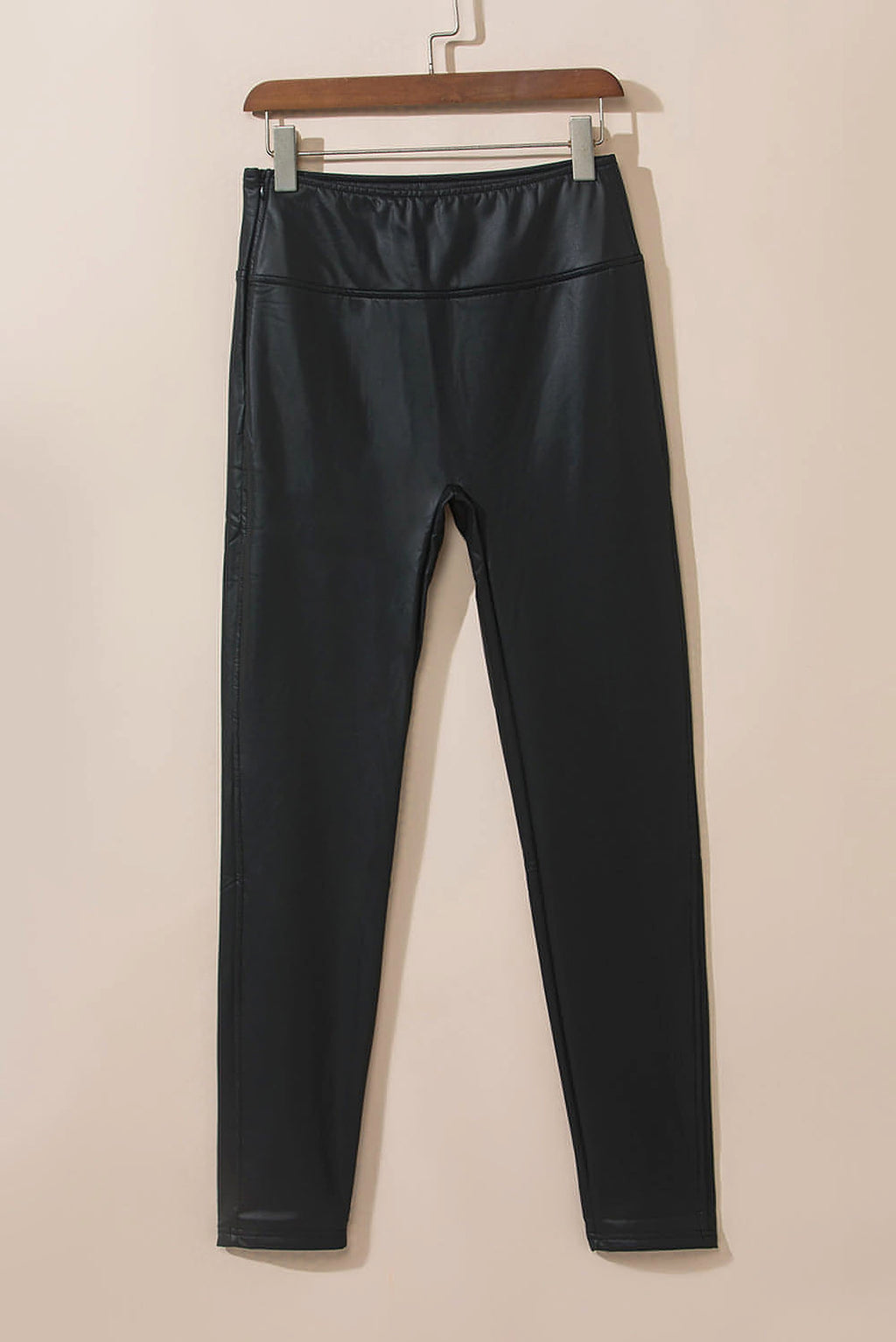 Black Faux Leather Skinny Leggings - enhanced image 8