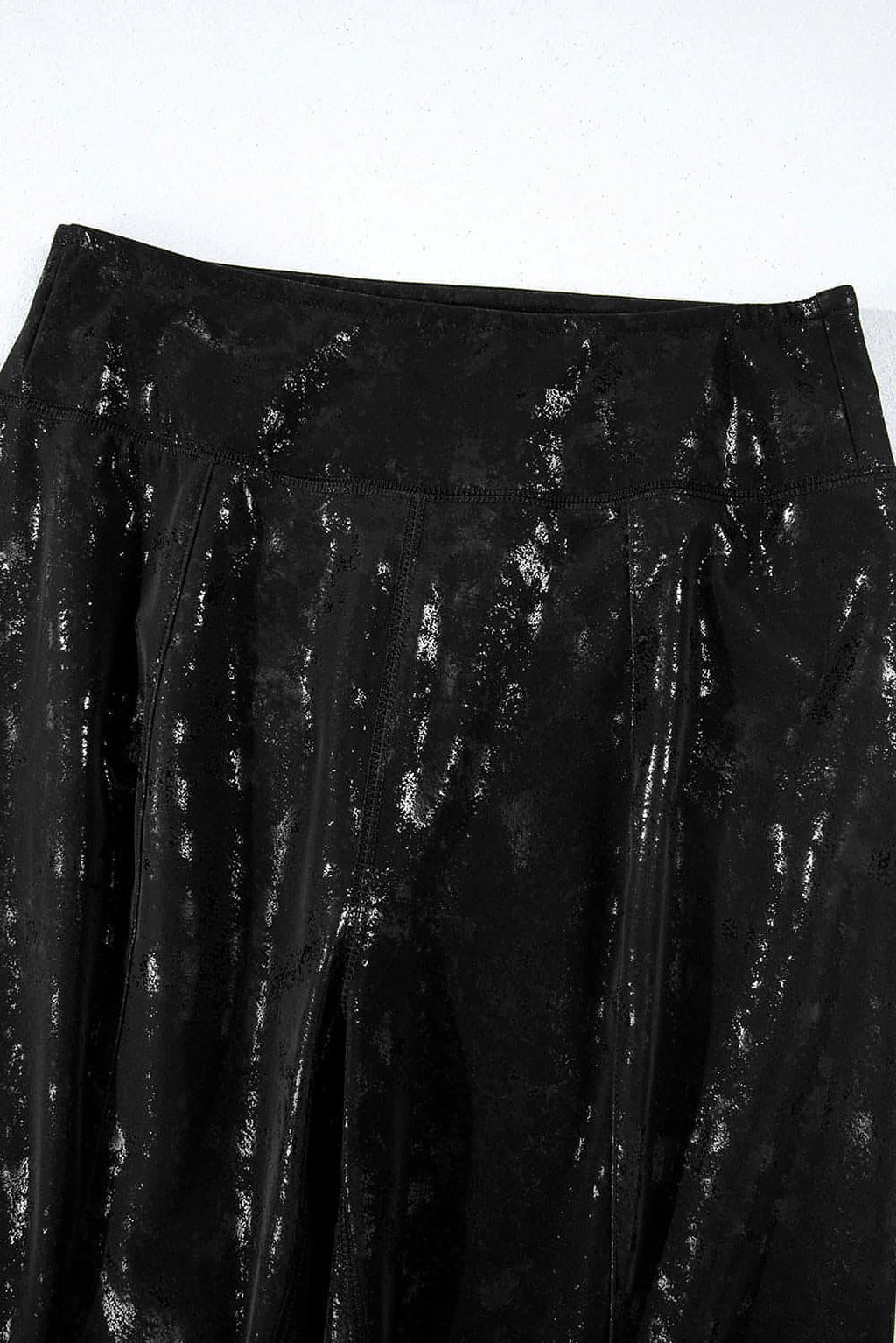 Black Faux Leather Splits High Waist Leggings - enhanced image 8