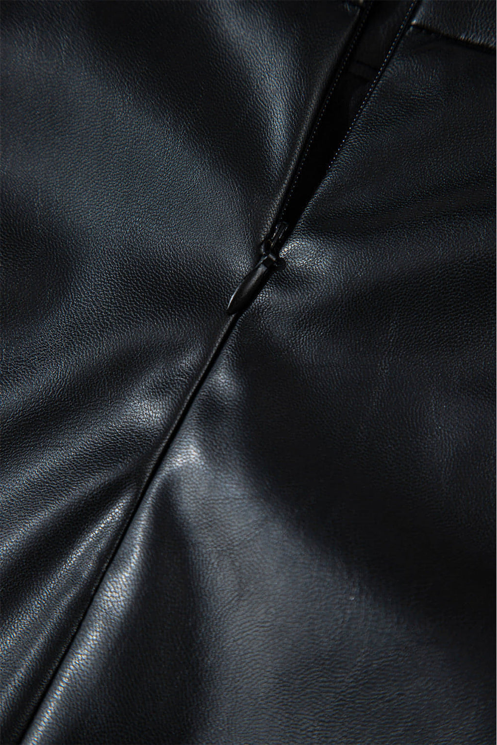 Black PU Leather Side Slits Slim Fit High Waist Mini Skirt - enhanced image 8