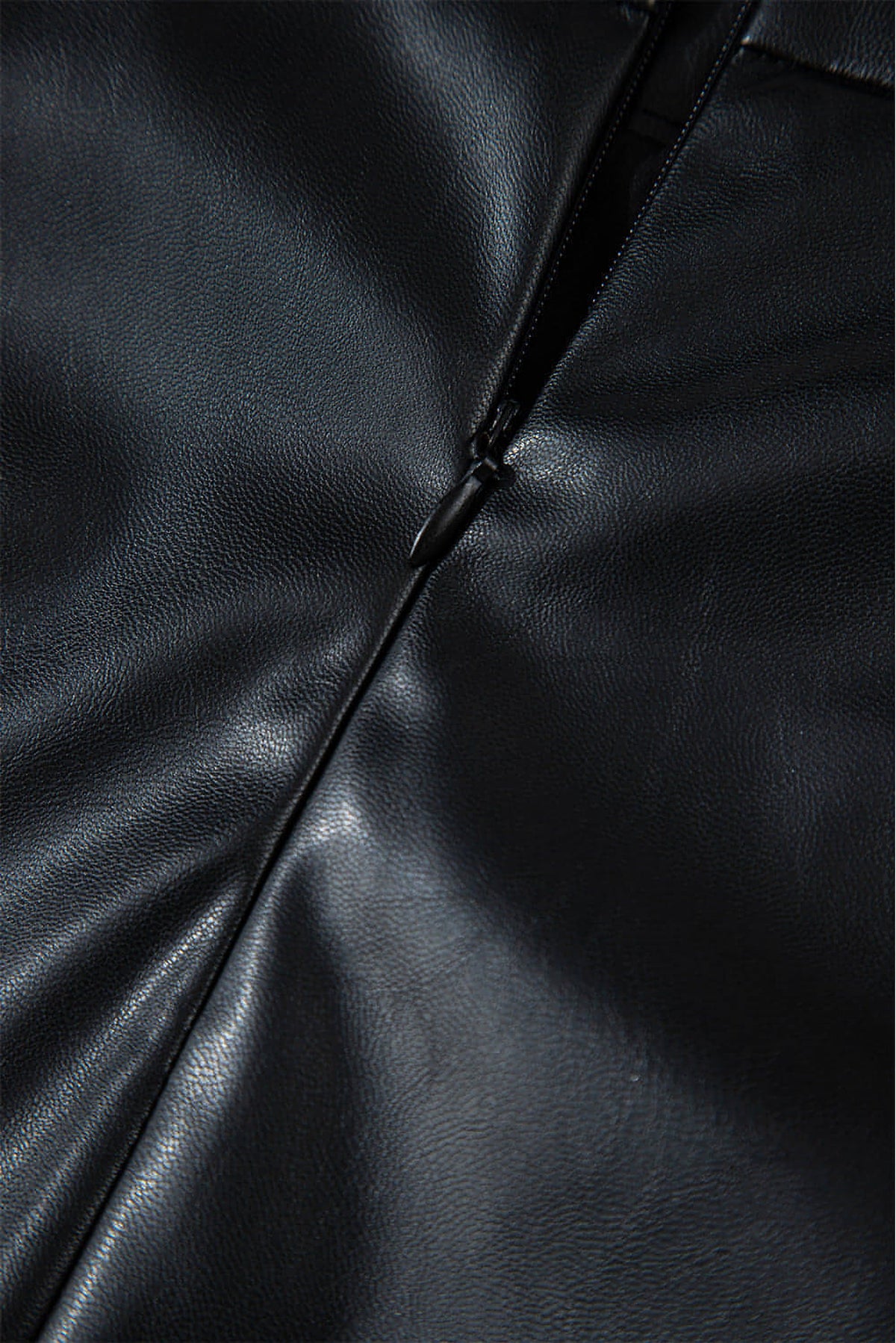 Black PU Leather Side Slits Slim Fit High Waist Mini Skirt - enhanced image 8