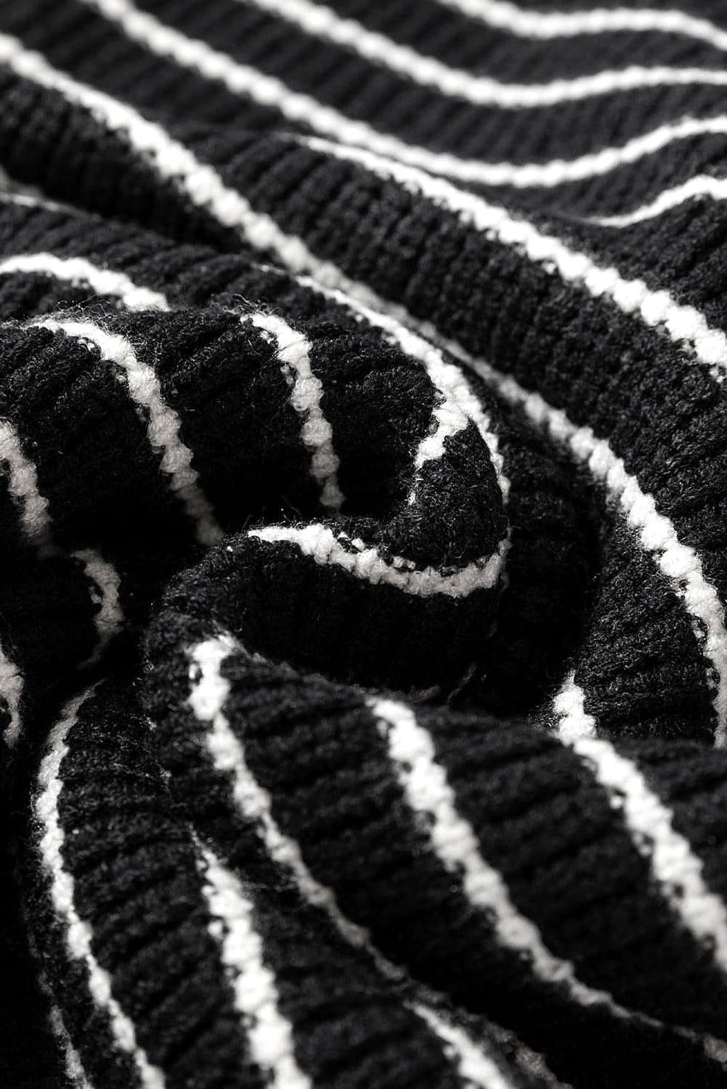 Black Stripe Turn-down V Neck Sweater Tank Top - enhanced image 8