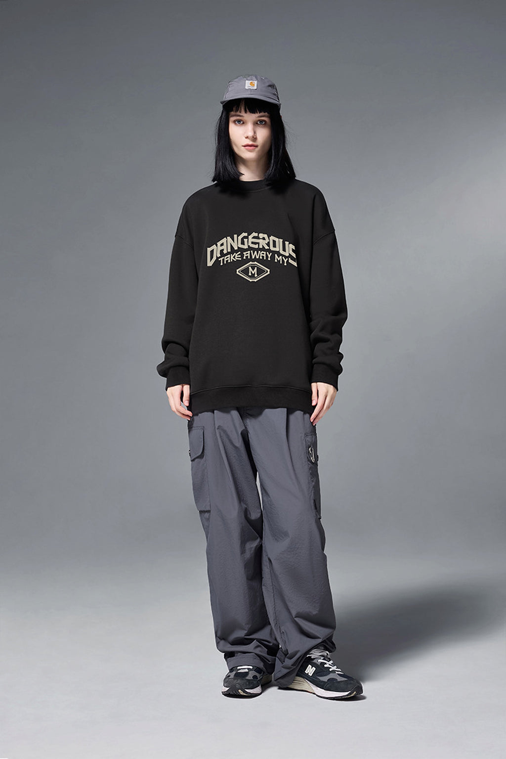 Casual Loose Round Neck Letter Printed Flame Single-layer Fleece-lined Top - enhanced image 8