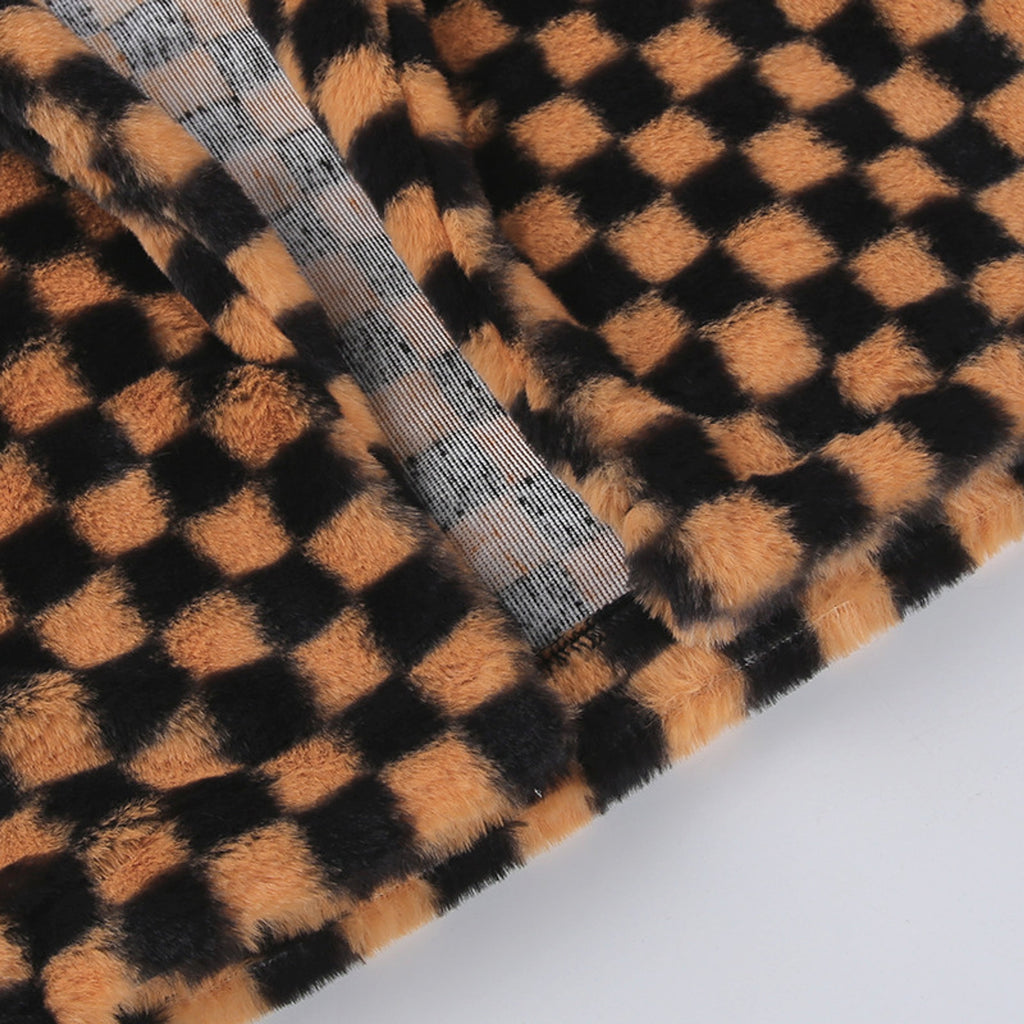 Checkerboard Plaid Sweater Women Street Hipster Blouse - enhanced image 8