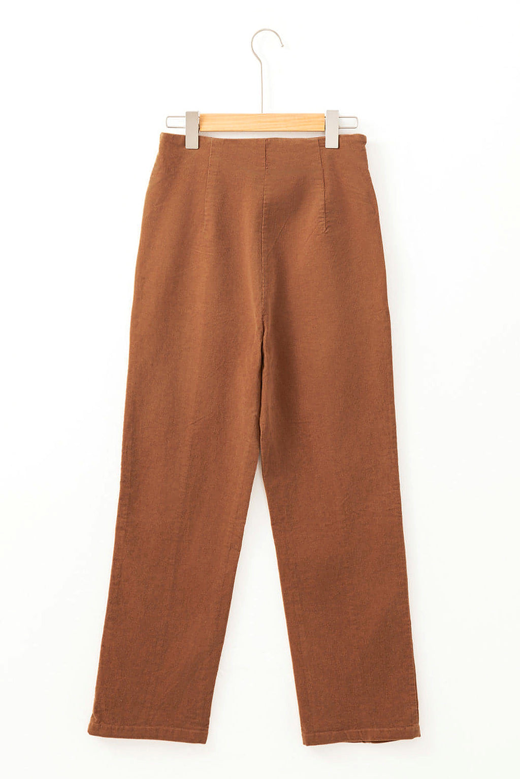Chestnut Solid Color Double Breasted Straight Leg Pants - enhanced image 8