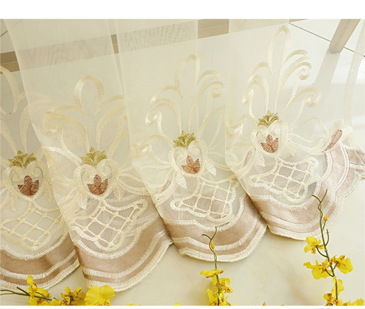 Cieloro™ – European Style Hollow Flower Embroidered Curtain - enhanced image 8
