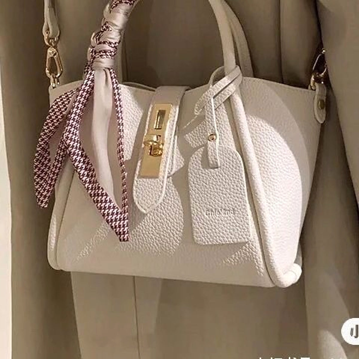 CityEdit™ – Litchi Luxe Tote with Scarf Handle - enhanced image 8